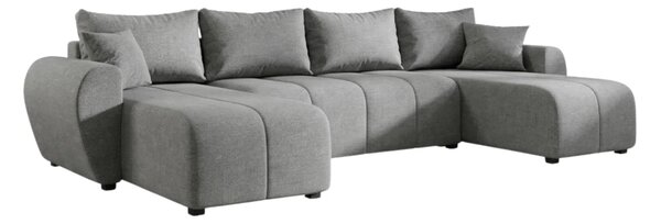Rozkladacia obojstranná sedacia súprava do U SEVIO 311x145 cm, sivá + 2 vankúšiky ZDARMA