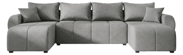 Rozkladacia obojstranná sedacia súprava do U SEVIO 311x145 cm, sivá + 2 vankúšiky ZDARMA