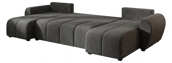 Rozkladacia obojstranná sedacia súprava do U SEVIO 311x145 cm, tmavosivá + 2 vankúšiky ZDARMA