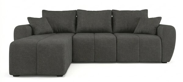Rozkladacia obojstranná sedacia súprava do L SEVIO 246x145 cm, tmavo sivá + 2 vankúšiky ZDARMA
