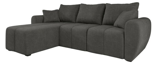 Rozkladacia obojstranná sedacia súprava do L SEVIO 246x145 cm, tmavo sivá + 2 vankúšiky ZDARMA