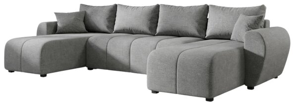 Rozkladacia obojstranná sedacia súprava do U SEVIO 311x145 cm, sivá + 2 vankúšiky ZDARMA