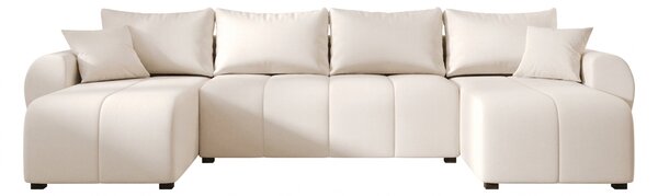 Rozkladacia sedacia súprava do U SEVIO 311x145 cm, krémová + 2 vankúšiky ZDARMA