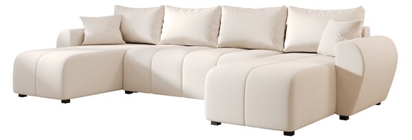 Rozkladacia sedacia súprava do U SEVIO 311x145 cm, krémová + 2 vankúšiky ZDARMA