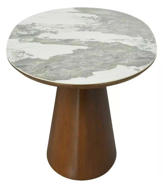 Jedálenský stôl Lambrose Ceramic, mramor / orech