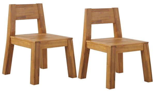Sada 2 záhradných stoličiek akáciové drevo stoličky do interiéru a exteriéru rustikálny dizajn