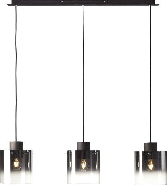 Brilliant - Luster na lanku BETH 3xE27/60W/230V čierna/dymová