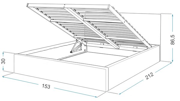 Čalúnená manželská posteľ s úložným priestorom Ingrit - krémová Rozmer: 140x200
