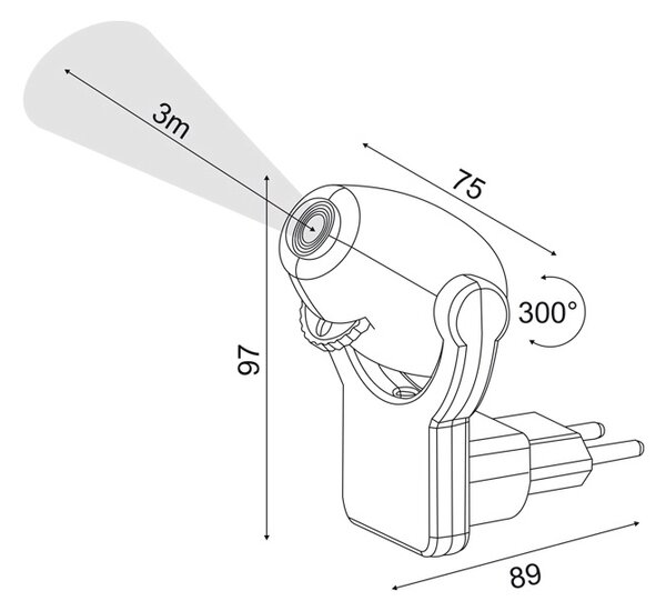 ACA Lighting Detské LED svietidlo do zásuvky Magický obraz, modrá farba