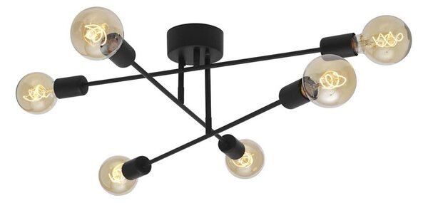 Cottex P7216SV - Prisadený luster BATON 6xE27/60W/230V čierny