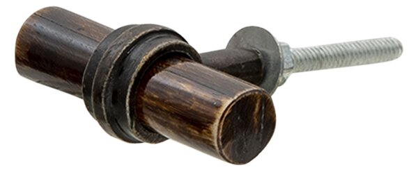 Sada 4ks čierno-hnedá úchytka s patinou v tvare valca Joli - 5*3*2 cm - Clayre & Eef