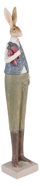 Dekorácia vysoká socha králik s mrkvou - 6*5*36 cm - Clayre & Eef