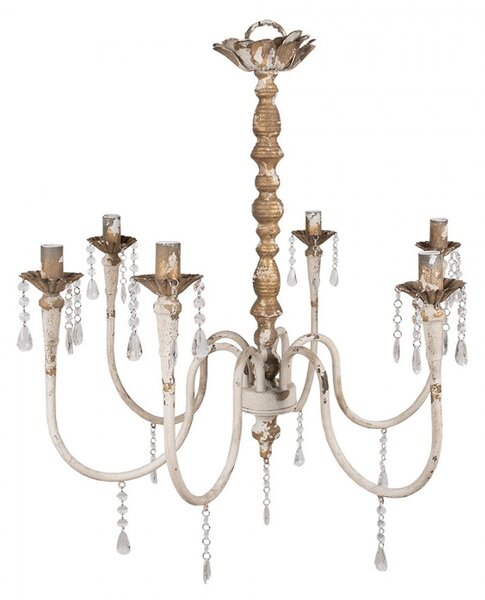 Béžový antik stropný luster Auréli - 72*72*67 cm E14/ 6*25W - Clayre & Eef