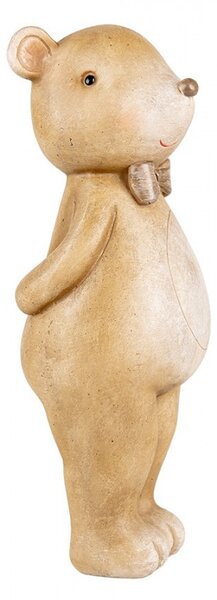 Hnedá dekorácia medvedík s mašľou - 7*7*18 cm - Clayre & Eef