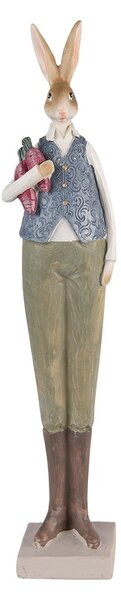 Dekorácia vysoká socha králik s mrkvou - 6*5*36 cm - Clayre & Eef