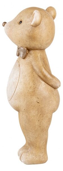 Hnedá dekorácia medvedík s mašľou - 7*7*18 cm - Clayre & Eef