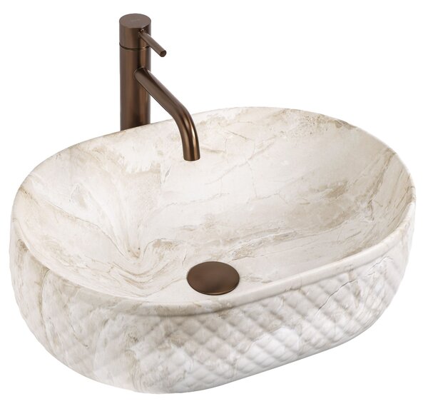 Rea Oktawia Kallisto, umývadlo na dosku 500x355x130 mm, imitácia kameňa, REA-U3528
