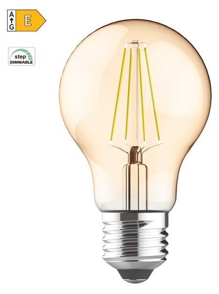 Diolamp LED Filament žiarovka A60 Amber 8W/230V/E27/2700K/940Lm/360°/Step Dim