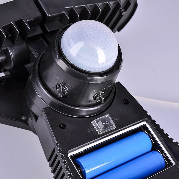 SOLIGHT LED solárne osvetlenie so senzorom 8W/600Lm/Li-Ion 3,7V-2000mAh/IP44, čierne