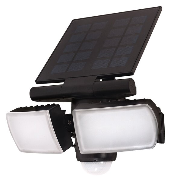 SOLIGHT LED solárne osvetlenie so senzorom 8W/600Lm/Li-Ion 3,7V-2000mAh/IP44, čierne