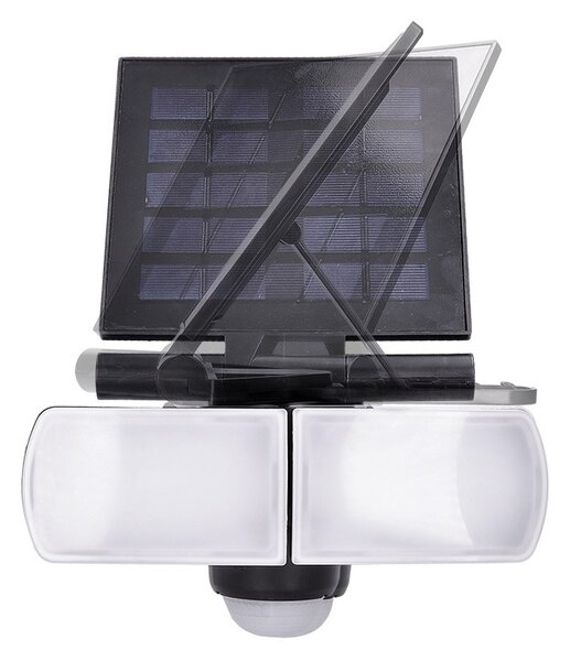 SOLIGHT LED solárne osvetlenie so senzorom 8W/600Lm/Li-Ion 3,7V-2000mAh/IP44, čierne