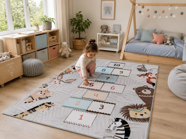 Ayyildiz, Kusový koberec Play 2903 grey, 80x120, viacfarebná, detská izba