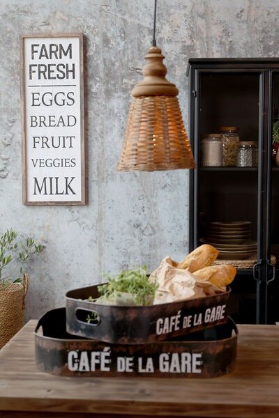 Nástenná drevená ceduľa Farm Fresh – 30*2,5*81 cm - Chic Antique