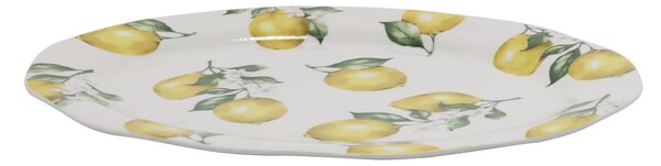Porcelánová tácka s citrónmi Maison Limone Blossom - 30*22*1,5 cm - Chic Antique