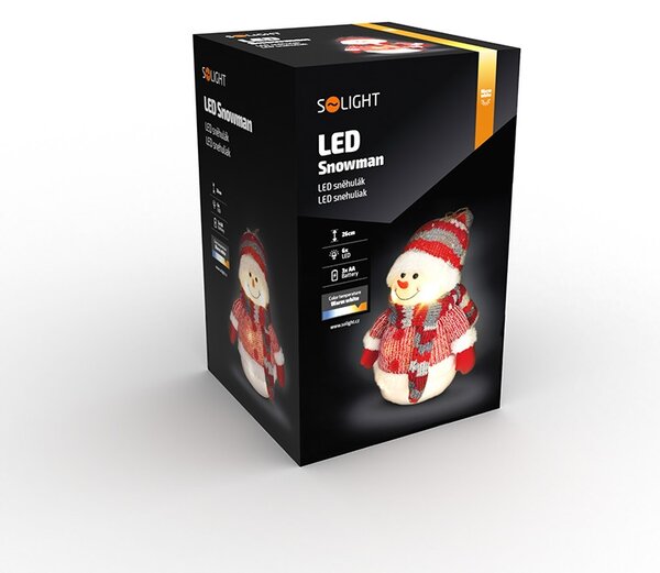 SOLIGHT LED snehuliak, 26cm, 6x LED, IP20, 3x AA