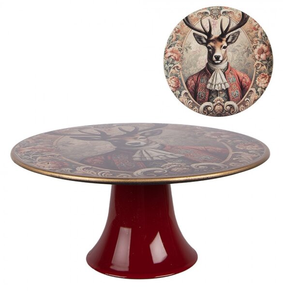 Servírovací podnos na nohe s jeleňom Collection Aristocrat - Ø 22*10 cm - Clayre & Eef