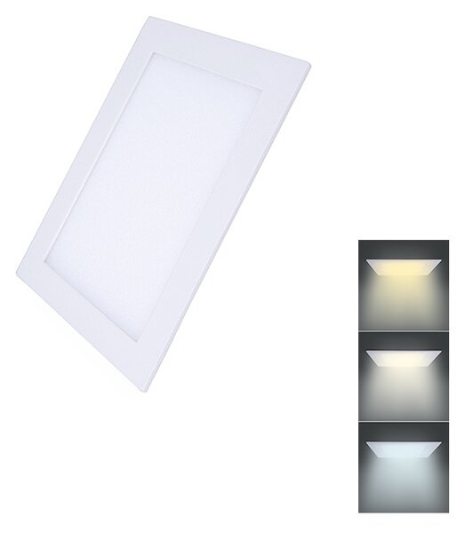 SOLIGHT LED mini panel CCT, podhľadový, 6W, 450lm, 3000K, 4000K, 6000K, štvorcový