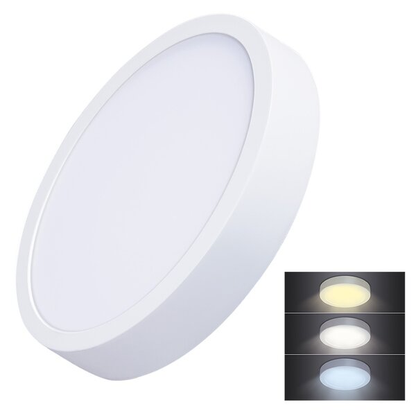 SOLIGHT LED mini panel CCT, prisadený, 24W, 1800lm, 3000K, 4000K, 6000K, okrúhly biely