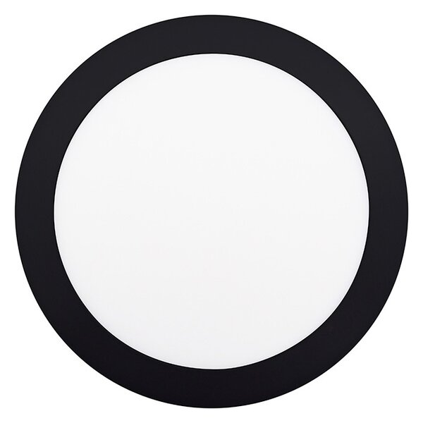 SOLIGHT LED mini panel CCT, prisadený, 18W, 1530lm, 3000K, 4000K, 6000K, okrúhly čierny