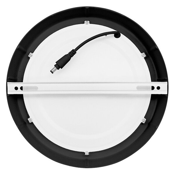SOLIGHT LED mini panel CCT, prisadený, 18W, 1530lm, 3000K, 4000K, 6000K, okrúhly čierny