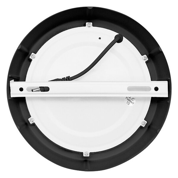 SOLIGHT LED mini panel CCT, prisadený, 12W, 900lm, 3000K, 4000K, 6000K, okrúhly čierny