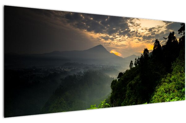 Obraz - zelená horská krajina (120x50 cm)