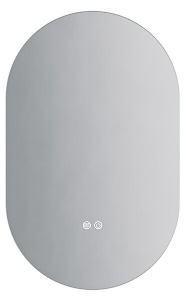 Erga Dalia, oválne LED zrkadlo 50x80cm, 3 farby svetla, zadné osvetlenie, vyhrievacia podložka proti zapareniu, ERG-V01-Dalia-5080-CL