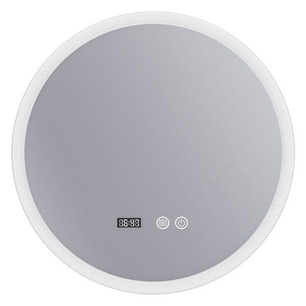 Erga Deam, okrúhle LED zrkadlo 50cm, 3 farby svetla, predné osvetlenie, vyhrievacia podložka proti zapareniu, ERG-V01-Deam-5050-CL