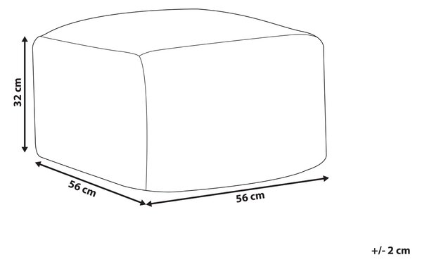 Puf taburetka čierna a biela 56 x 56 cm vlnená so vzorom výplň z EPS polystyrénových guľôčok moderný dizajn