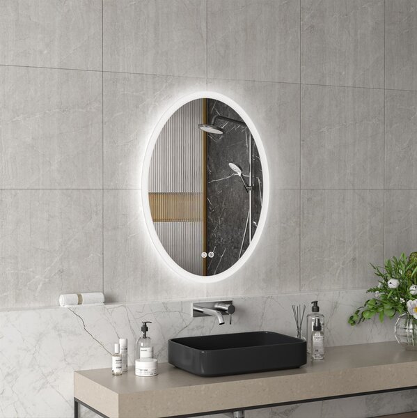 Erga Paola, oválne LED zrkadlo 60x80cm, 2070 lm, 3 farby svetla, predné a zadné osvetlenie, ERG-V01-302-6080-00
