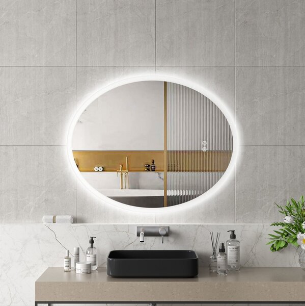 Erga Paola, oválne LED zrkadlo 80x100cm (100x80), 2645 lm, 3 farby svetla, predné a zadné osvetlenie, ERG-V01-302-1080-00