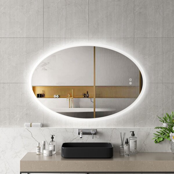 Erga Paola, oválne LED zrkadlo 80x120cm (120x80), 2990 lm, 3 farby svetla, predné a zadné osvetlenie, ERG-V01-302-1280-00