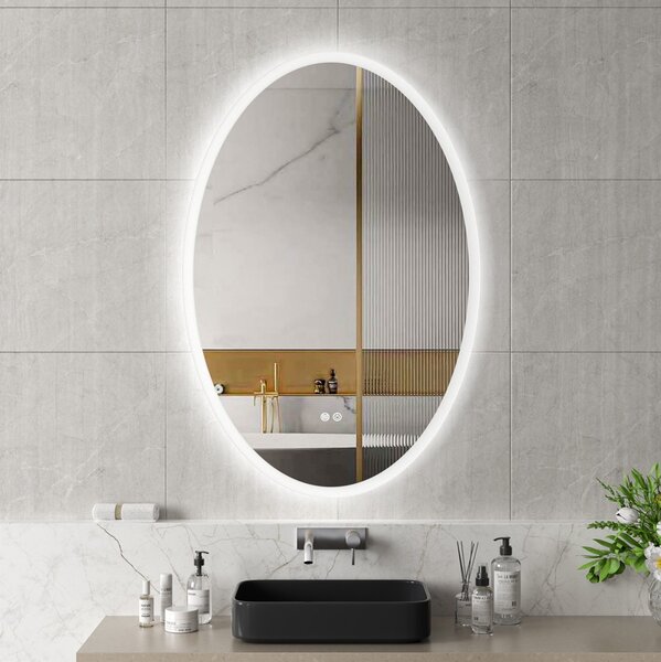 Erga Paola, oválne LED zrkadlo 80x120cm (120x80), 2990 lm, 3 farby svetla, predné a zadné osvetlenie, ERG-V01-302-1280-00
