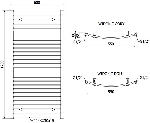 Mexen Helios, elektrické vykurovacie teleso 1200 x 600 mm, 900 W, čierna, W103-1200-600-2900-70