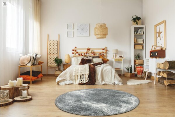 Koberec Lima 9553B sivý / krémový kruh