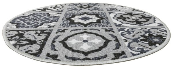 Protišmykový koberec PATCHWORK 19 New sivý