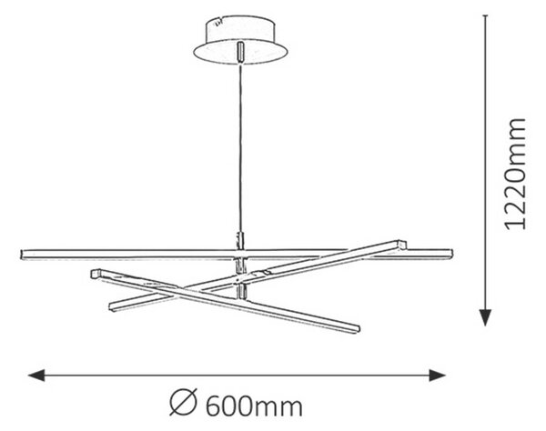 Rabalux LED závesné stropné svietidlo Meredith 1x18W | 1500lm | 4000K - chróm
