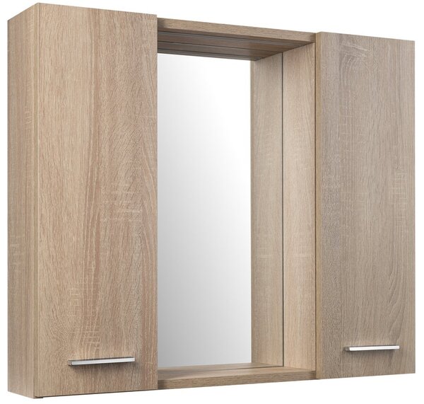 Aqualine Aqualine, ZOJA/KERAMIA FRESH STRIP galérka s LED osvetlením, 70x60x14cm, dub platin, 45029S