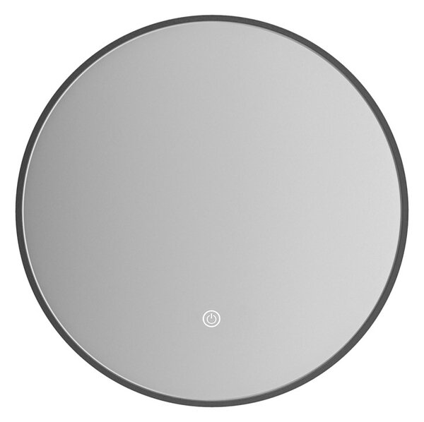 Erga Emma, okrúhle LED zrkadlo 50cm, čierny kovový rám, 1150 lm, 6500K, zadné osvetlenie, ERG-V01-201-5050-BK