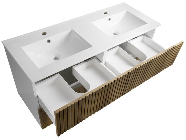 Aqualine Aqualine, PANEDA STRIP umývadlová skrinka 119x55x45,2cm, dub emporio, PN312